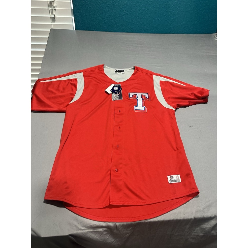 NWT MLB Texas Rangers XL Button Down Jersey Shirt True Fan Officially Licensed